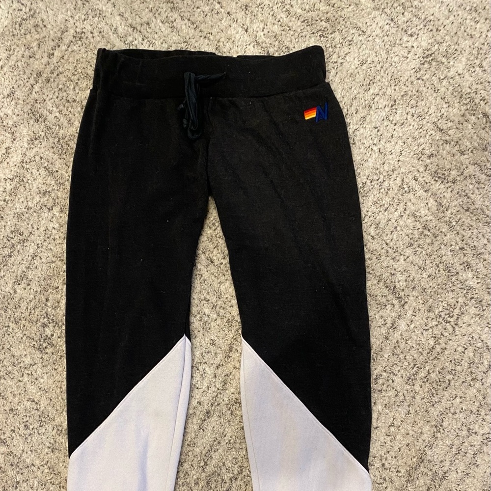 Aviator nation gently worn color block sweatpants. Size small